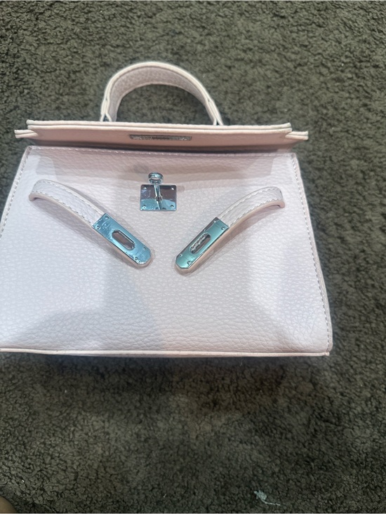 No brand Handbags - Structured Light Pink Top Handle Satchel with Silver Hardware